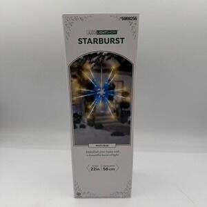 Gemmy LED LightShow White/Blue Starburst 22" New Outdoor Light Multi Function